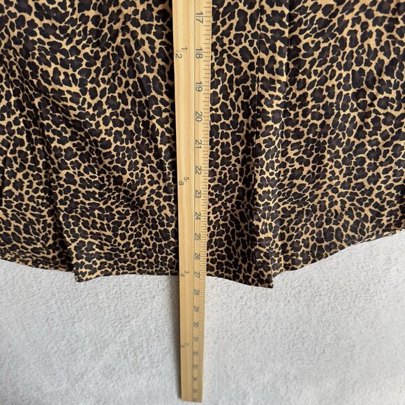 J. Crew Women's Medium Shirt Animal Leopard Cheetah Print Blouse Button Front - Picture 7 of 8